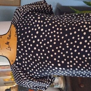 Loft Navy & White Abstract Polka Dot Blouse